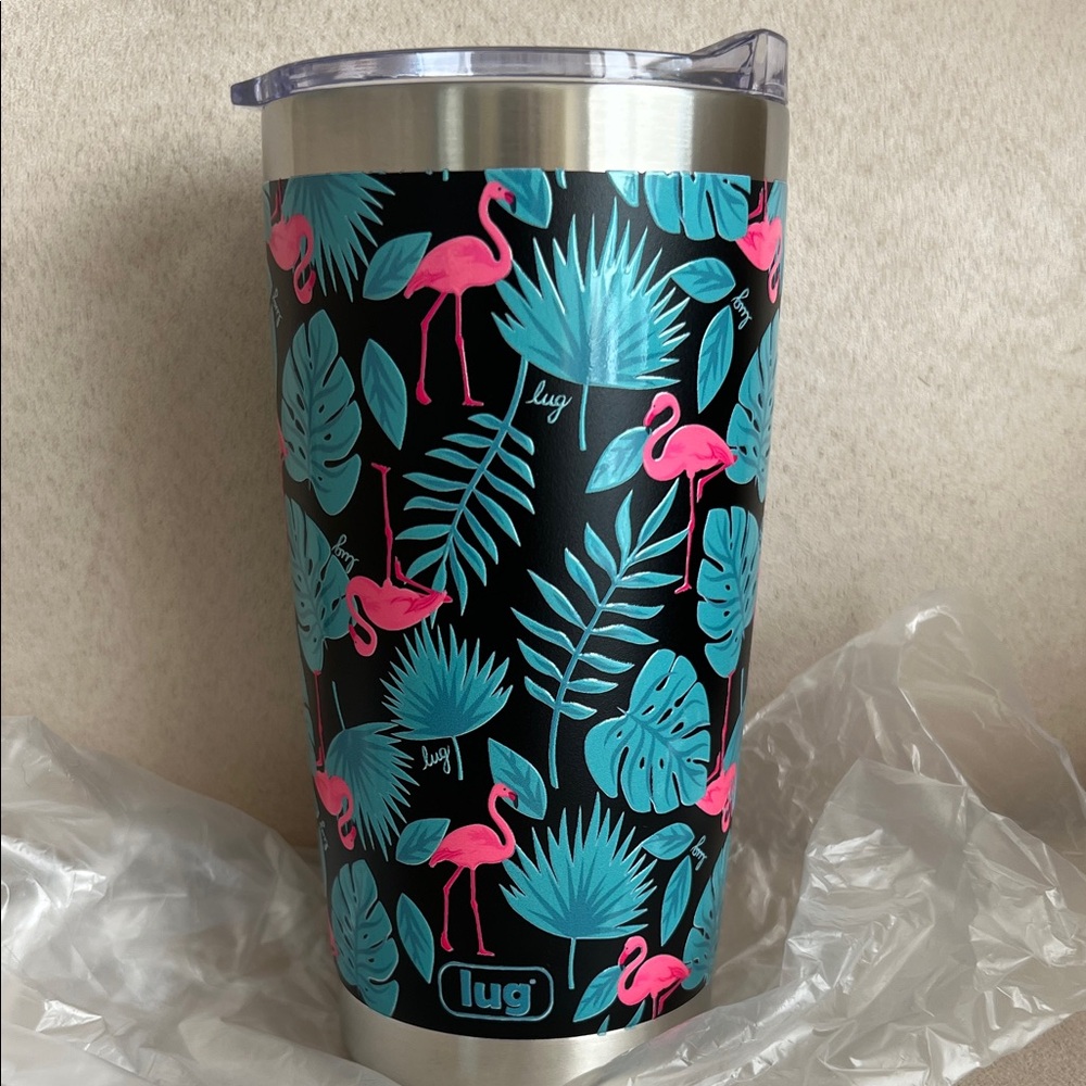 NEW Lug Guzzle Tumbler in Flamingo Black🦩 🖤🩷💚